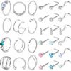 Hot ONESING Onesing 30/40 Pcs 20G Nose Rings For Women Nose Rings Hoops L Shape Nose Studs Screw Nose Rings Stainless Steel Nose Piercings Jewelry Body Piercings Jewelry For Women Men