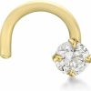 Wholesale Lavari Jewelers Lavari Jewelers 22 Gauge Cubic Zirconia Curve Stud Nose Ring In 14K Yellow Or White Gold 2Mm