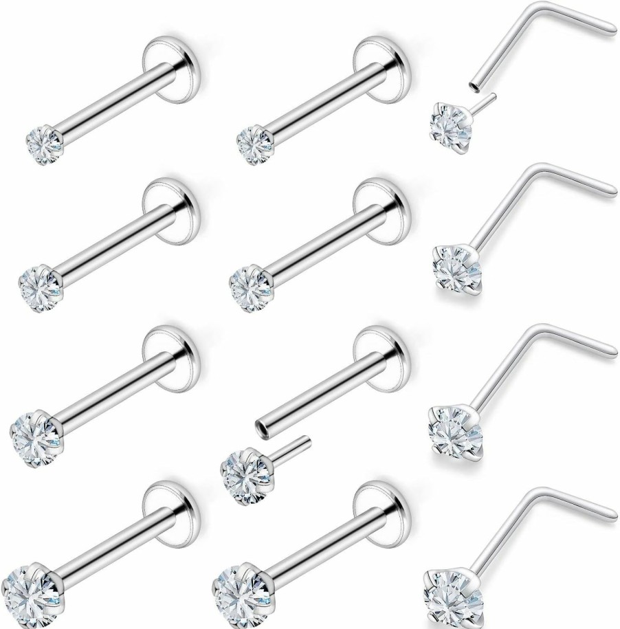 Best Leiainely Leiainely Threadless Nose Stud Nose Rings Nose Ring Nose Studs Nose Piercings Nose Rings Studs Nose Stud Nose Rings For Women Nose Piercing Jewelry Surgical Steel Nose Ring Nose Piercing