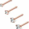 New Ruifan Ruifan 18G 1.5Mm 2Mm 2.5Mm 3Mm Round Diamond Cz Nose Bone Studs Rings Pin Piercing Jewelry 4-16Pcs