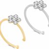 Clearance Yuren Yuren 2Pcs Small Thin Flower Clear Crystal Nose Ring Stud Hoop-Sparkly Crystal Nose Ring Sparkly Jewelry (Gold, Silver)