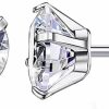 New APMMAT Screw Back Earrings Titanium Surgical Stainless Steel Simulated Diamond Flat Back Stud 316L Round Cubic Zirconia Hypoallergenic For Sensitive Ear For Women Men Piercing Post