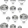 New Dyknasz Dyknasz 12Pcs 14G Grade 23 Titanium Dermal Anchor Tops Internally Threaded Clear Gem For Women Men