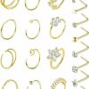 Hot YOVORO Yovoro Nose Ring Studs 20Pcs 20G Sugical Steel Nose Ring Hoop For Women L Shaped Nose Studs Tragus Cartilage Helix Earring Body Piercing Jewelry