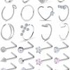 Hot Ocptiy Ocptiy 18G 20G Nose Rings Studs Nose Hoops 316L Surgical Steel Hypoallergenic Silver Nose Piercings Straight Screw L Shaped Nostril Nose Rings Piercing Jewelry For Women Men 20Pcs-28Pcs