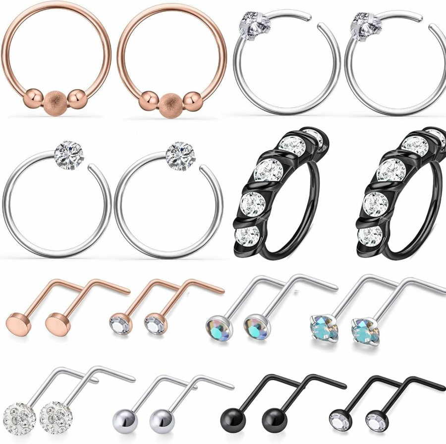 Best Leiainely Leiainely Nose Rings Nose Rings Hoops Nose Piercings Nose Rings For Women Nose Studs Nose Rings Studs Nose Piercing Jewelry Nose Ring Nose Stud Hoop Nose Ring Nose Hoops Nose Piercing 20G Nose Ring