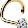 Wholesale FreshTrends Freshtrends 20G Diamond 14K Yellow Gold Nose Ring Screw Twist Si1