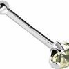 Clearance Jewelry Avalanche Jewelry Avalanche 22G Solid 14Kt Gold Nose Bone Stud With Prong Set Real Peridot Gemstone, 14Kt Yellow Gold Or 14Kt White Gold - August Birthstone Nose Ring