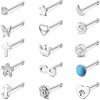 Clearance Magitaco Magitaco 20G 21Pcs Nose Rings Studs Stainless Steel Bone L Screw Shaped Nose Piercing Jewelry For Women Men