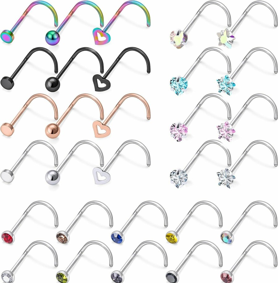 Hot Pnsgisr Pnsgisr Nose Rings Nose Piercings Nose Rings For Women Nose Studs Nose Rings Studs Nose Piercing Jewelry Nose Ring Nose Stud Nose Piercing Surgical Steel Nose Ring Nose Studs For Women 20G Nose Ring