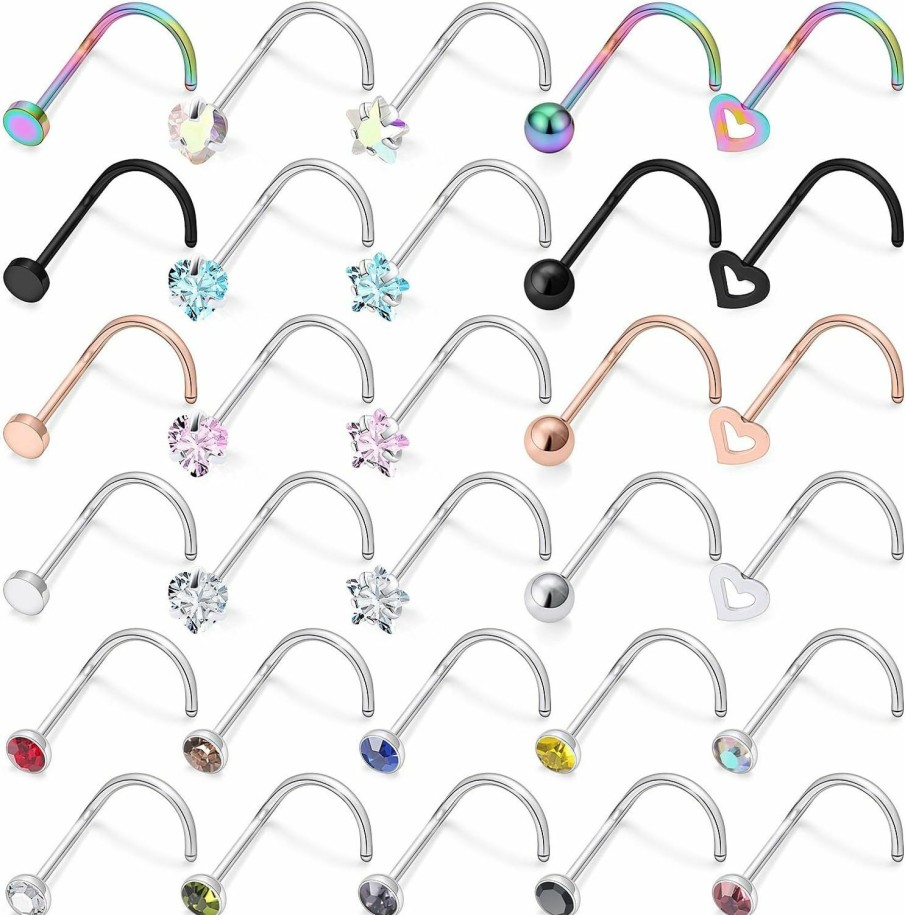 Hot Pnsgisr Pnsgisr Nose Rings Nose Piercings Nose Rings For Women Nose Studs Nose Rings Studs Nose Piercing Jewelry Nose Ring Nose Stud Nose Piercing Surgical Steel Nose Ring Nose Studs For Women 20G Nose Ring