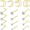 Wholesale Monily 16Pcs 20G Stainless Steel Nose Stud For Women 20G Nose Ring Surgical Steel For Men Body Piercing Jewelry