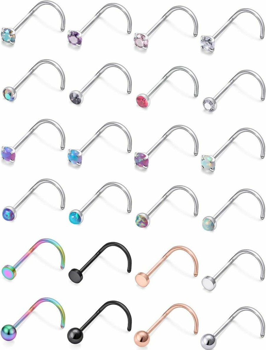 New Jenxnjsjo Jenxnjsjo Nose Rings Nose Studs Nose Ring Nose Stud Nose Piercings Nose Rings Studs Nose Rings For Women Nose Piercing Jewelry Surgical Steel Nose Ring Nose Piercing Nose Studs For Women