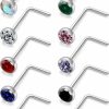 Wholesale Lsnevsie Lsnevsie 18G 20G 22G Titanium Nose Rings Studs For Women Men G23 Nose Piercing Jewelry Top Diamond Cz 1.5Mm 2Mm 2.5Mm 3Mm 10Pcs