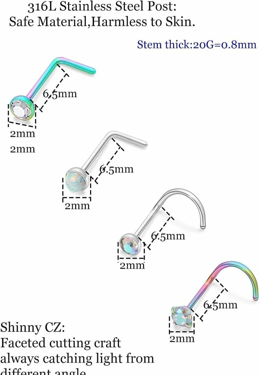Online Pnsgisr Pnsgisr Nose Studs Nose Rings Nose Stud Nose Ring Nose Piercings Nose Rings Studs Nose Piercing Jewelry Nose Rings For Women Surgical Steel Nose Ring Nose Piercing Nose Studs For Women