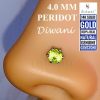 New DIWANI Diwani 14K Gold 4.0Mm Natural Peridot Gemstone Engagement Wedding Nose Lip Labret Monroe Body Piercing Ring Stud Pin Screw (0.230 Cents, Color- Green) 18 Gauge Thick 8.0Mm Length Screw Back Post