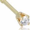 Wholesale AVORA Avora 14K Yellow/White Gold Simulated Diamond Cz Nose Ring Stud - 1.5Mm,2Mm And 3Mm (20 Gauge)