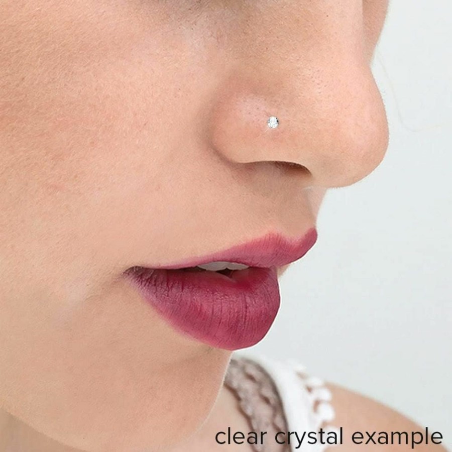 New Evonix Evonix 3Pc 20G Bioflex L-Shape Nose Stud Ring Plastic Bioplast Nostril Cool Cute Flat Hoop Bend L Shaped Cz