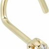 Best AVORA Avora 14K Yellow/White Gold Diamond Nose Ring Body Jewelry (22 Gauge)