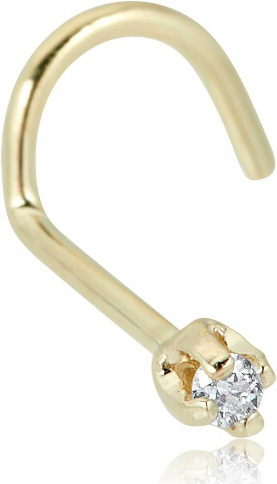 Best AVORA Avora 14K Yellow/White Gold Diamond Nose Ring Body Jewelry (22 Gauge)