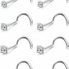 Wholesale LOYALLOOK Loyallook 8Pcs Nose Rings Studs Titanium Nose Rings 20G/18G Corkscrew Nose Ring L Shape Nose Studs Diamond Cz Silver Gold Nose Screw Rings Studs Hypoallergenic Nose Piercing Jewelry 1.5Mm 2Mm 2.5Mm 3Mm