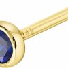 Hot Jewelry Avalanche Jewelry Avalanche Solid 14K Gold Ball-End Stud Bezel Set Blue Sapphire 22G Nose Bone Nose Stud - 14K White Gold / 14K Yellow Gold September Birthstone Nose Ring Stud