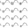 Hot AllerPierce Allerpierce 20G 20Pcs Nose Studs Rings Stainless Steel Cz L Shape Bone Screw Stud Nose Piercing Jewelry For Women Men Hypoallergenic Nose Pin 1.5Mm 2Mm 2.5Mm 3Mm