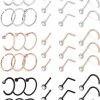 Best Ftovosyo Ftovosyo 20G Nose Rings Studs Surgical Steel Nose Rings Hoop Piercing Jewelry For Women Men Set 45Pcs