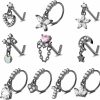 Best JOERICA Joerica 10 Pcs 20G Dangle Nose Rings Studs For Women 316L Stainless Steel L Shaped Nose Studs Heart Butterfly Moon Star Snowflake Cz Dangle Nose Rings Dangling Nose Piercing Jewelry