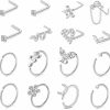 Wholesale Sundurich Sundurich 20G Nose Rings For Women Nose Piercing Jewelry L Shape Nose Rings Studs Surgical Steel Nose Rings Hoop Body Piercing Jewelry For Women Men