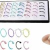 Wholesale ZZHDCC Zzhdcc Nose Rings Studs Hoops 20G 316L Surgical Steel Nose Rings Set For Women Men L Shaped Nose Piercings Screw 1.5Mm/2.0Mm/2.5Mm Cz Colorful Small Nose Bone Studs Pins Nose Piercing Jewelry