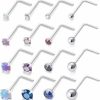 Hot Generic Lsnevsie 18G 20G 22G Surgical Steel Opal Nose Rings Studs For Women Men Nose Piercing Jewelry Top Diamond 1.5Mm 2Mm 2.5Mm 3Mm 16Pcs