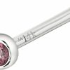 Online Jewelry Avalanche Jewelry Avalanche Solid 14K Gold Ball-End Stud Bezel Set Pink Tourmaline 22G Nose Bone Nose Stud - 14K White Gold / 14K Yellow Gold October Birthstone Nose Ring Stud