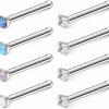 Wholesale Ruifan Ruifan 20G 316L Surgical Steel 1.5Mm 2Mm 2.5Mm 3Mm Jeweled Opal & Clear Cz Nose Bone Rings Studs Ring Body Piercing Jewelry 8Pcs