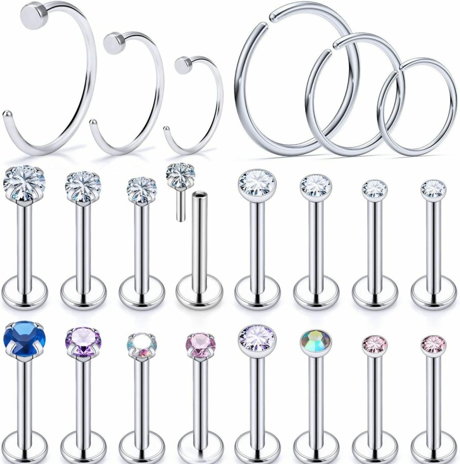 Wholesale Oicctyzio Oicctyzio Nose Rings Threadless Nose Stud Nose Ring Nose Piercings Nose Rings Hoops Nose Studs Nose Rings Studs Nose Piercing Jewelry Nose Rings For Women Hoop Nose Ring Nose Stud Nose Hoops