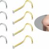 Online ZZHDCC Zzhdcc 1.5Mm Cz Tiny Nose Rings L Shaped 20G Nose Ring For Women Men 925 Sterling Silver Nose Stud 14K Gold Plated Nose Piercing Jewelry Nostril Small Nose Ring Set 8Pcs