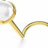 Clearance PiercingPoint Pearl Nose Ring- 9K Gold Nose Ring- Screw Nose Stud- 20G Nose Stud