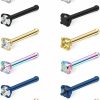 Wholesale Ruifan Ruifan 12Pcs 18G Mix Color Stainless Steel Diamond Cz Nose Bone Studs Rings Pin Piercing Jewelry 1.5Mm 2Mm 2.5Mm 3Mm