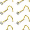 Online Gadeaila Gadeaila 8Pcs Surgical Steel Nose Ring Silver Gold Nose Ring Studs For Women Men Cz Diamond Cute Hypoallergenic 3Mm Nostril Piercing Jewelry 20G 18G Nose Studs Straight-L Shape-Corkscrew Nose Studs