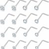 Clearance Lsnevsie Lsnevsie 18G 20G 22G Surgical Steel Nose Rings Studs For Women Men Nose Piercing Jewelry Top Diamond 1.5Mm 2Mm 2.5Mm 3Mm