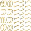 Hot ONESING Onesing 35-70 Pcs 18G 20G Nose Rings For Women Nose Piercings Jewelry Gold Nose Rings Hoops L Shape Nose Rings Studs Screw 316L Surgical Stainless Steel Nose Rings For Men Women