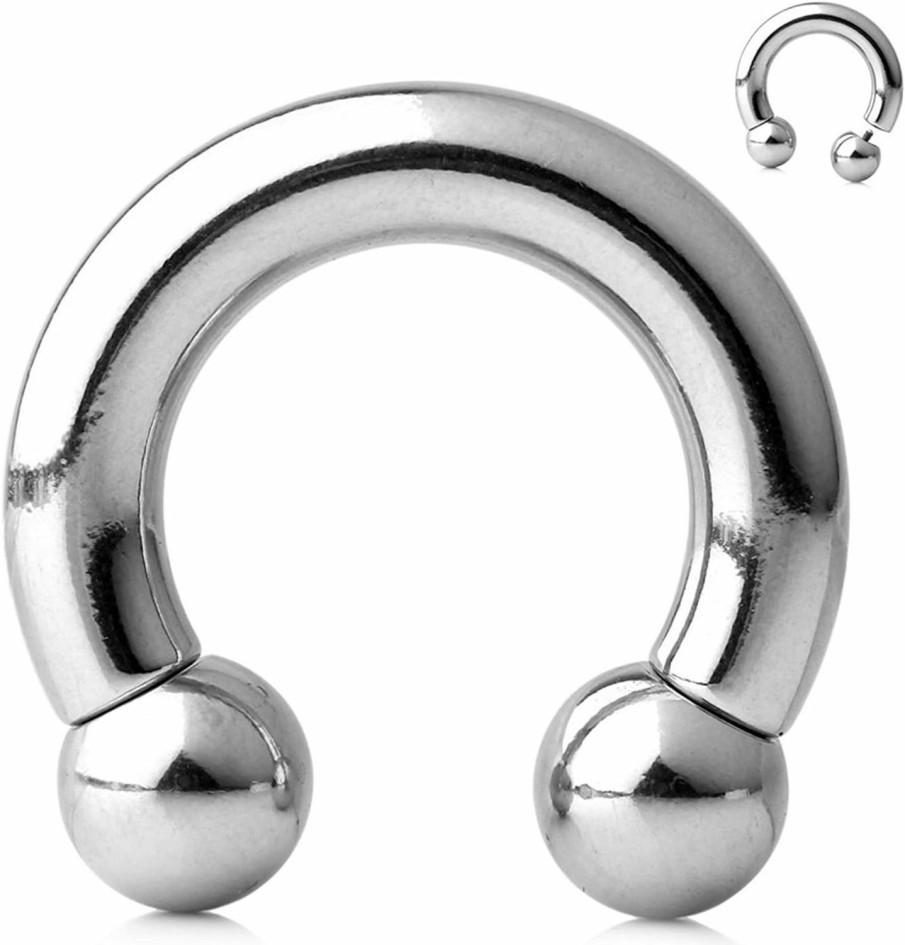 Wholesale VCMART Vcmart Internally Threaded Circular Barbells Horseshoe 00G-0G-2G-4G-6G-8G-10G-12G 12Mm/16Mm/19Mm 316L Surgical Steel Pierced Body Jewelry Sold Individually