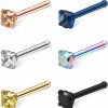 Online Ruifan Ruifan 6Pcs 20G Surgical Steel Mix Color Diamond Cz Nose Stud Rings Bone Pin Piercing Jewelry 1.5Mm 2Mm 2.5Mm 3Mm