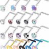 New Ocptiy Ocptiy 18G 20G Nose Rings Stainless Steel Stud Nose Ring Opal Cubic Zirconia Nose Rings Body Piercing Jewelry For Women Men 2Mm