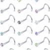 Clearance Prjndjw Prjndjw Opal Nose Rings Studs 20G 18G Surgical Steel Nose Rings Studs Hypoallergenic Diamond Silver Nose Piercing Jewelry L Shaped Nose Ring Cubic Zirconia Corkscrew Straight Opal Nose Stud 2Mm