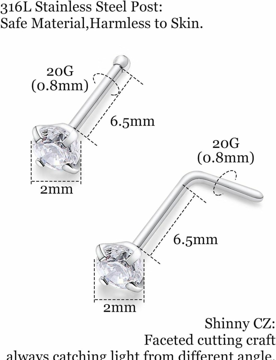 Hot Pnsgisr Pnsgisr Nose Studs Nose Rings Nose Piercings Nose Ring Nose Rings Studs Nose Piercing Jewelry Nose Rings For Women Nose Stud Surgical Steel Nose Ring 18G Nose Rings Nose Piercing 18 Gauge Nose Ring