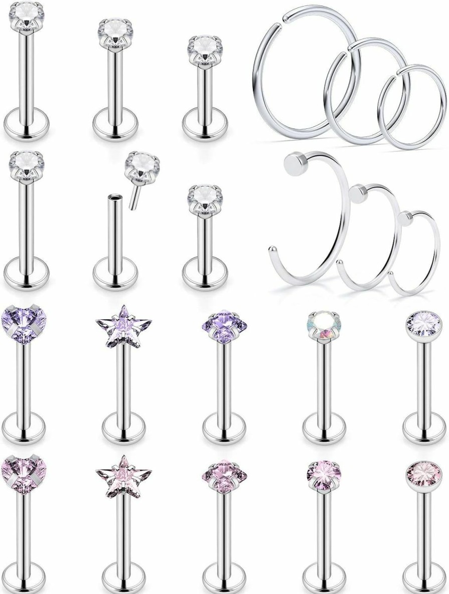 New Pnsgisr Pnsgisr Threadless Nose Stud Nose Rings Nose Studs Nose Ring Nose Piercings Nose Rings Hoops Nose Rings Studs Nose Rings For Women Nose Piercing Jewelry Hoop Nose Ring Nose Stud Nose Hoops Nose Hoop