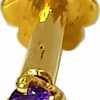 Hot DIWANI Diwani 14K Gold 2.0Mm Natural Amethyst Gemstone Engagement Wedding Nose Lip Labret Monroe Body Piercing Ring Stud Pin Screw (0.030 Cents, Color- Purple) 18 Gauge Thick 8.0Mm Length Screw Back Post