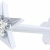 Online Demira Demira Jewels Star Shaped 0.01 Ct Diamond Nose Stud In 14K White Gold, 8 Mm 16 Guage Internally Threaded Screw Post