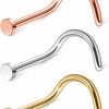 Online Ruifan Ruifan 22G 316L Surgical Steel Nose Stud Ring Bone L Shaped Twister Screw With 2Mm Flat Top Piercing Jewelry 3-6Pcs